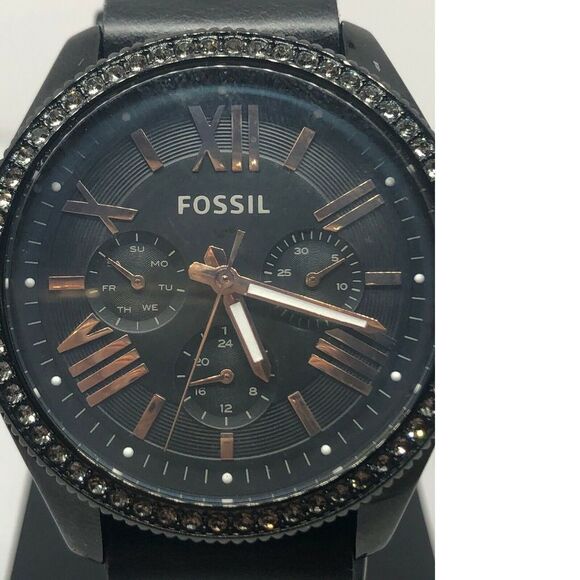 Fossil AM4522 Women Leather Analog Dial Quartz Watch With Custom Band RK384 - Picture 2 of 9